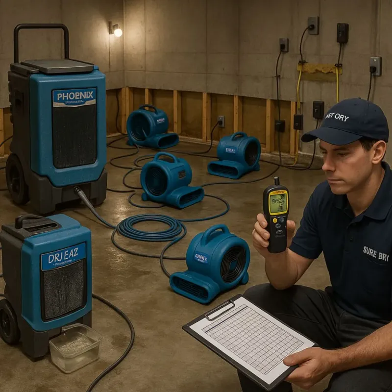 Structural Drying and Dehumidification process in Wood County, WV